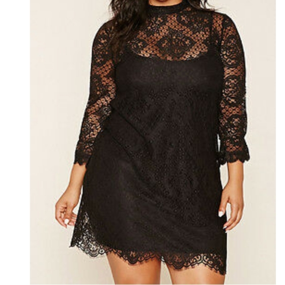 Forever 21 Dresses & Skirts - Black Sheer Lace Dress